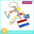 Wholesale Promotional Gift Cheap Fashion Custom Metal Flag Keychain